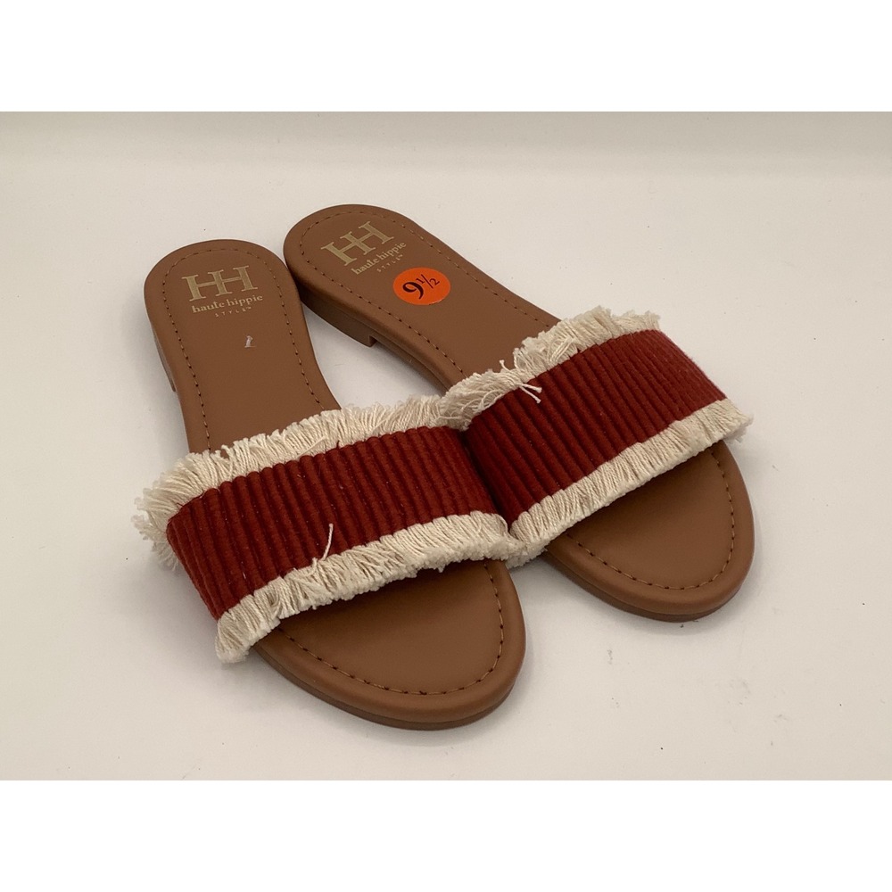 Haute Hippie Women’s Rust Fringe Slide Sandals